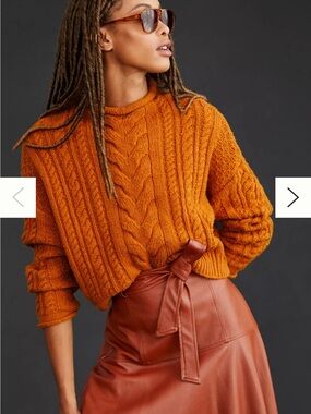 Pilcro Mock-Neck Cable-Knit Sweater